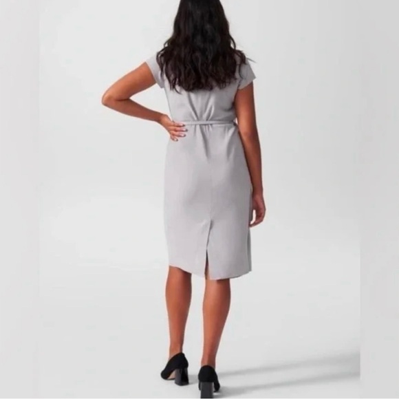 Universal Standards Vesper Polina Dove Gray Drape Dress Workdress NO BELT - Picture 3 of 16